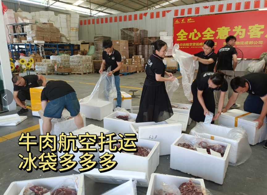 夏季高溫冷鏈牛肉航空托運